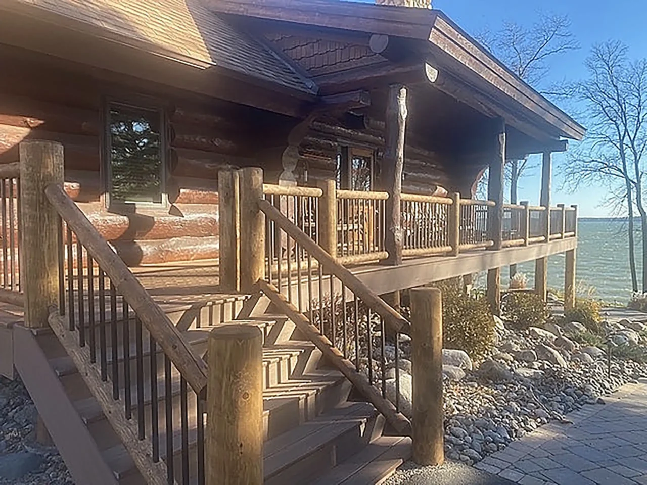 Composite deck stairs installation in walker mn
